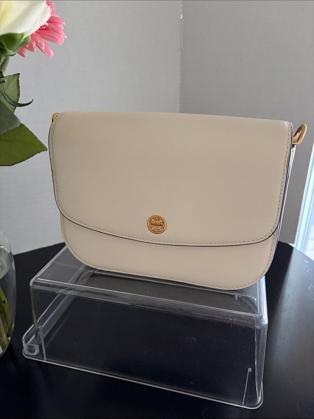 Tory Burch Cream Leather Crossbody/Shoulder Bag